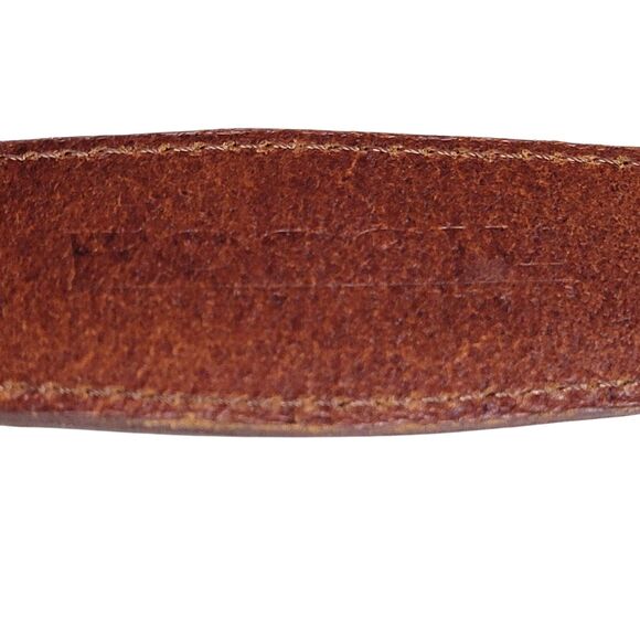 Fossil Leather Belt Women Neutral Tan Size XL Silverplated Santa Fe Style - Picture 13 of 13